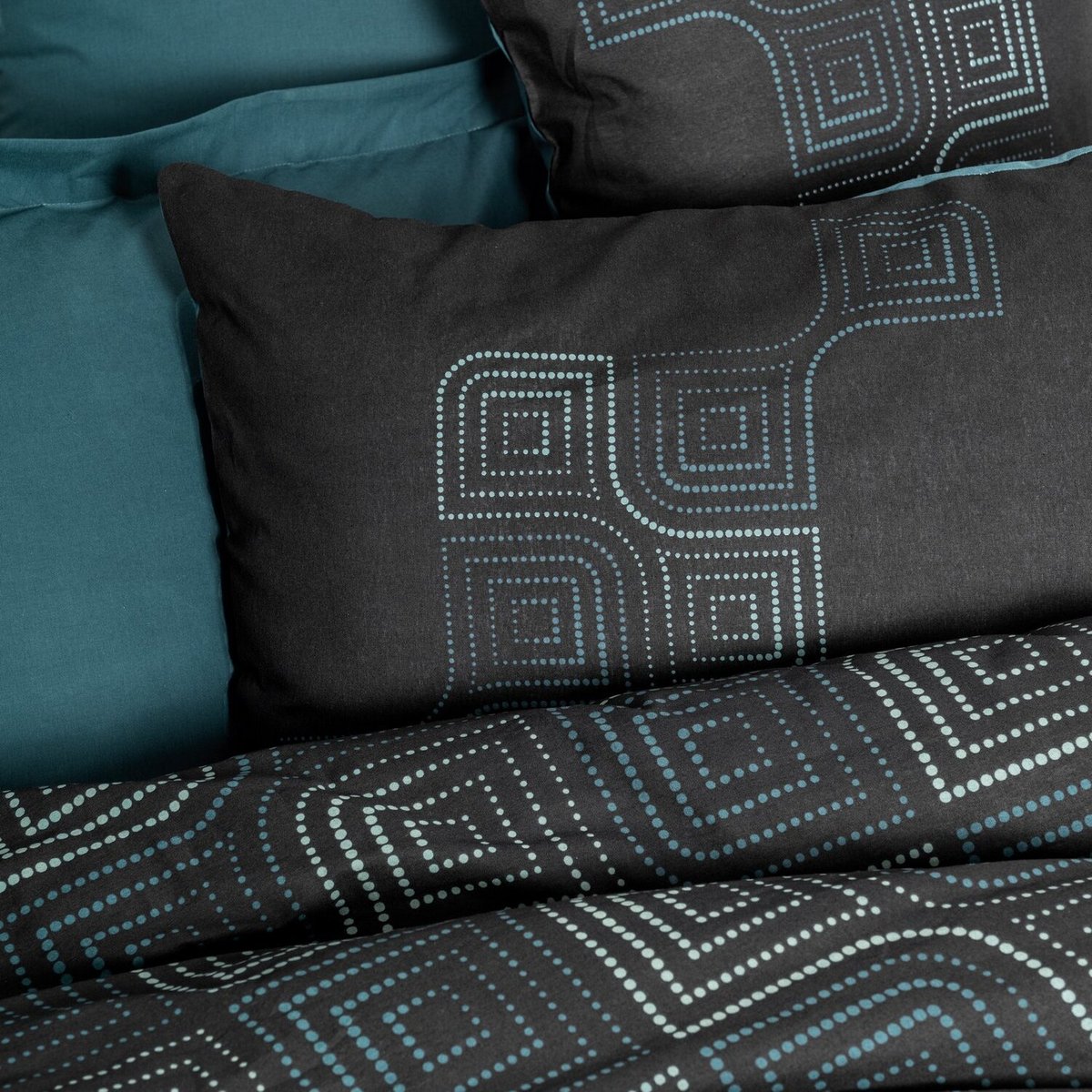 Parure housse de couette coton imprimée, Noche multicolore, C DESIGN HOME TEXTILE