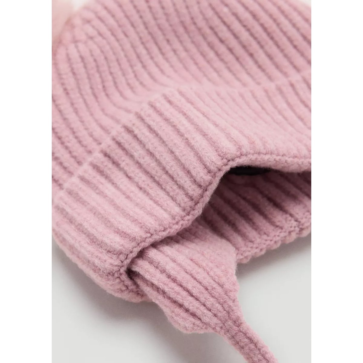 Bonnet maille à pompons rose pâle, MANGO BABY