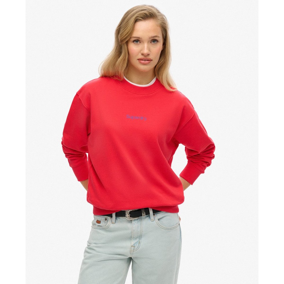 Sweat ras du cou à motif Core Logo City rose hyper flashy, SUPERDRY