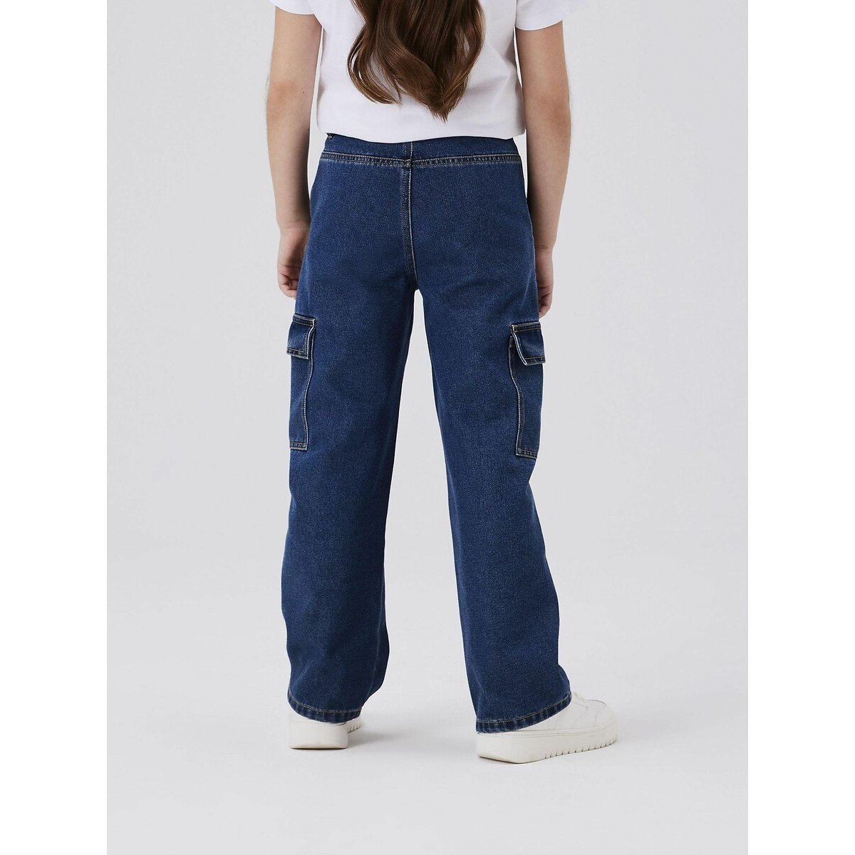 Jean large style cargo bleu denim, NAME IT