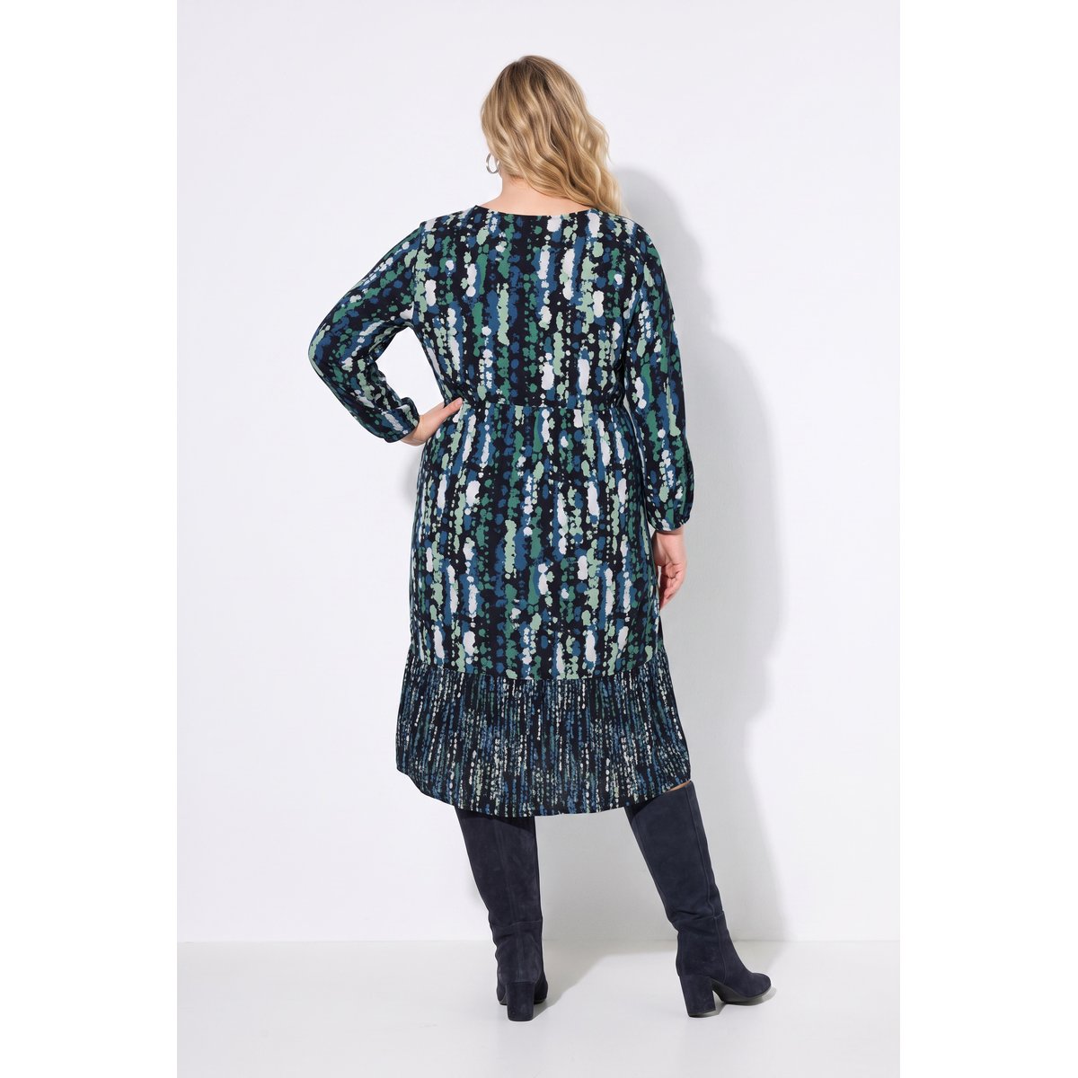 Robe, coupe trapèze noir, ULLA POPKEN