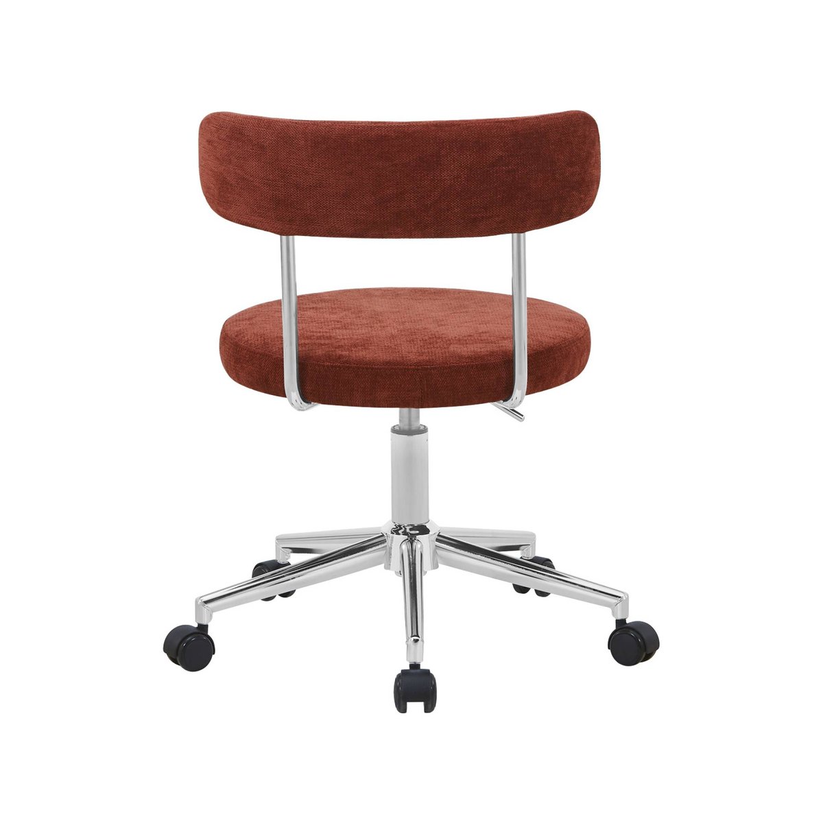 Chaise de bureau vintage à roulettes tissu ANGELA rouge, SWEEEK