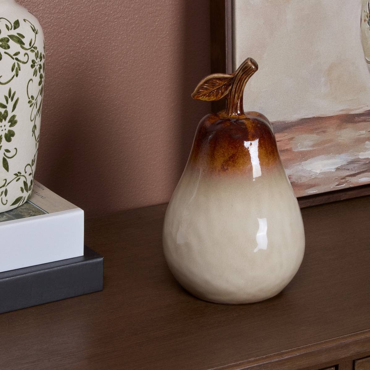 Poire décorative en céramique LESLY beige, ATMOSPHERA