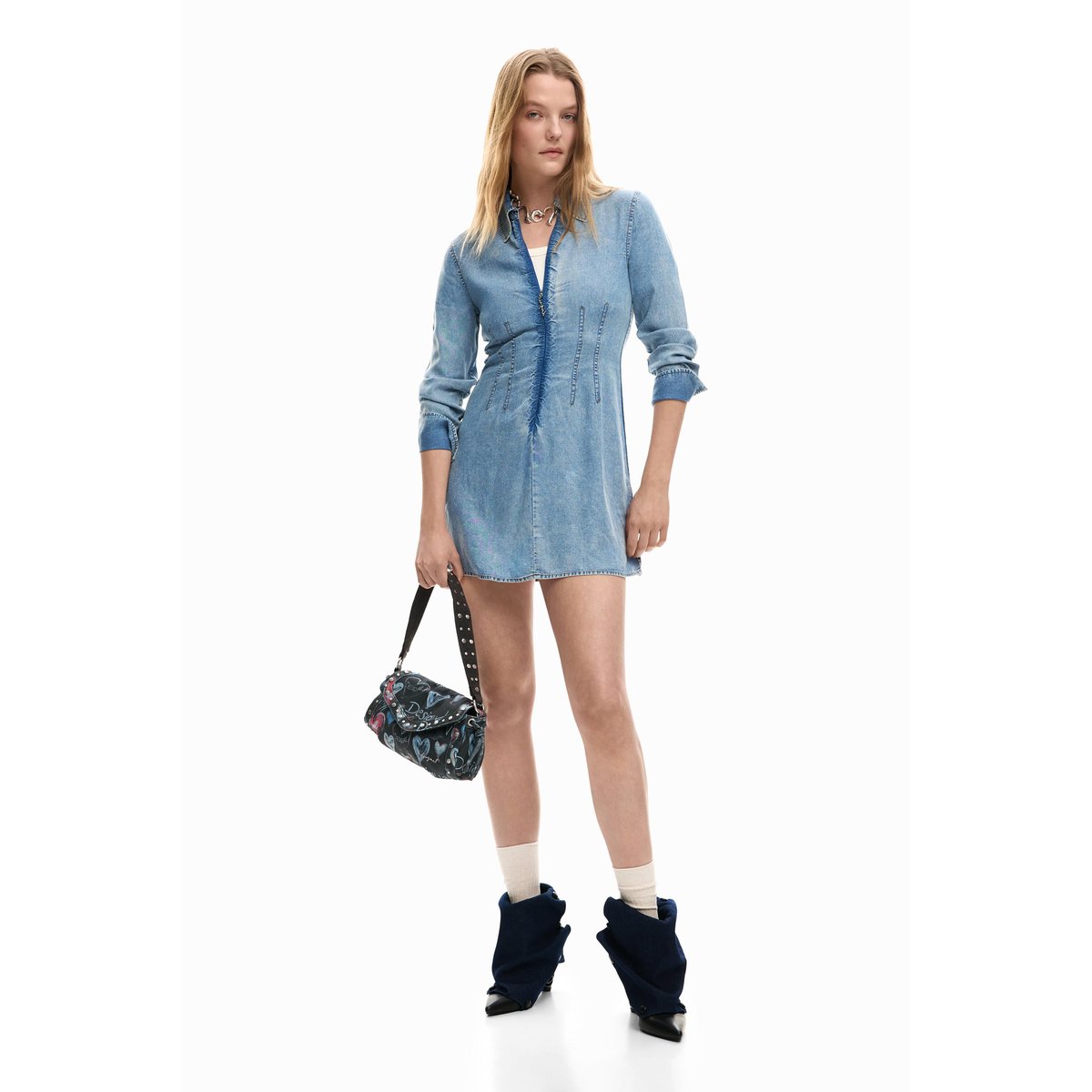 Robe en jean slim bleu, DESIGUAL