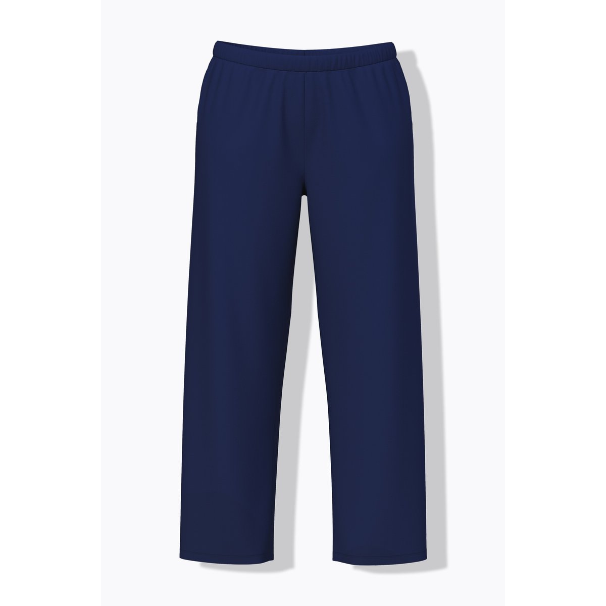 Pantalon de pyjama uni/cœurs, jambe longue bleu nuit, ULLA POPKEN