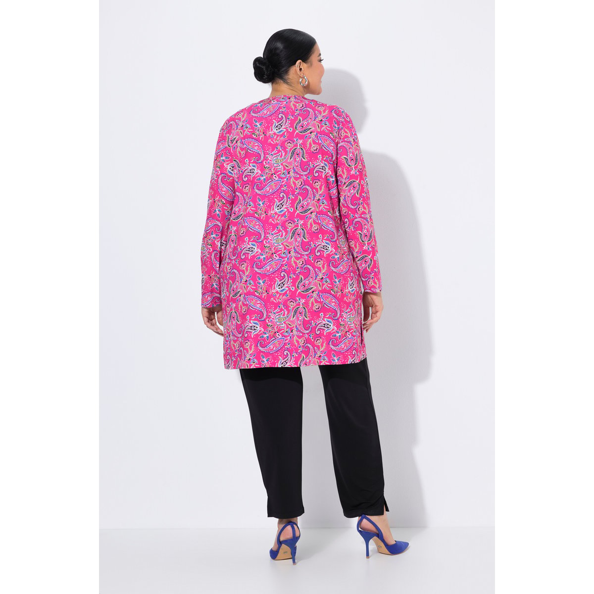 Veste en jersey motif cachemire fuchsia clair, ULLA POPKEN
