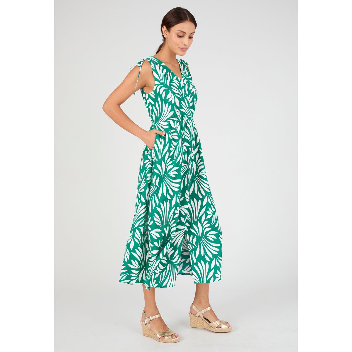 Robe longue sans manches Climatyl vert feuillage, DAMART