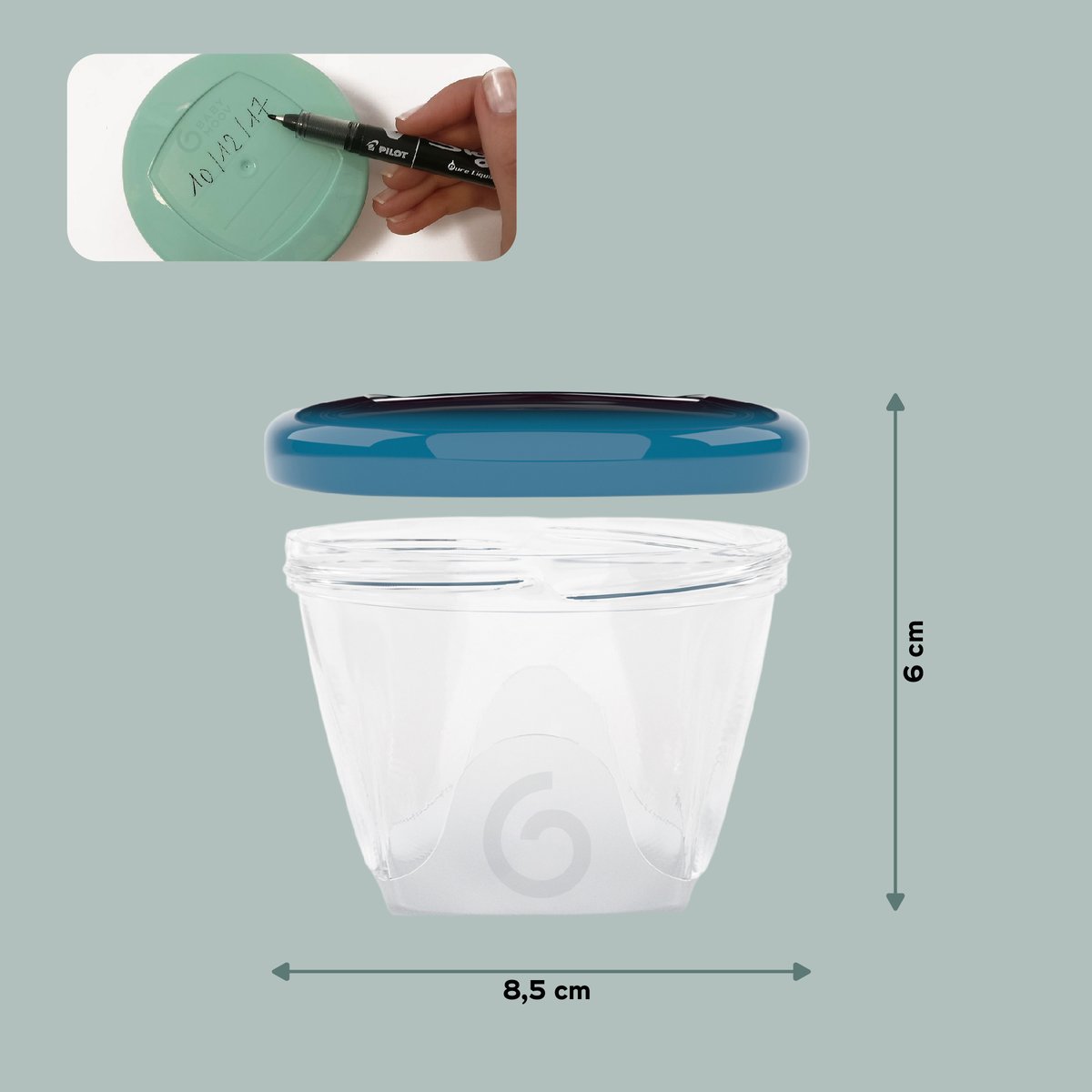 Lot de 6 pots de conservation Babybols Kit M transparent, BABYMOOV