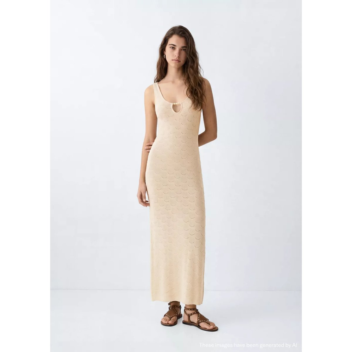 Robe en maille détail perles or, MANGO TEEN