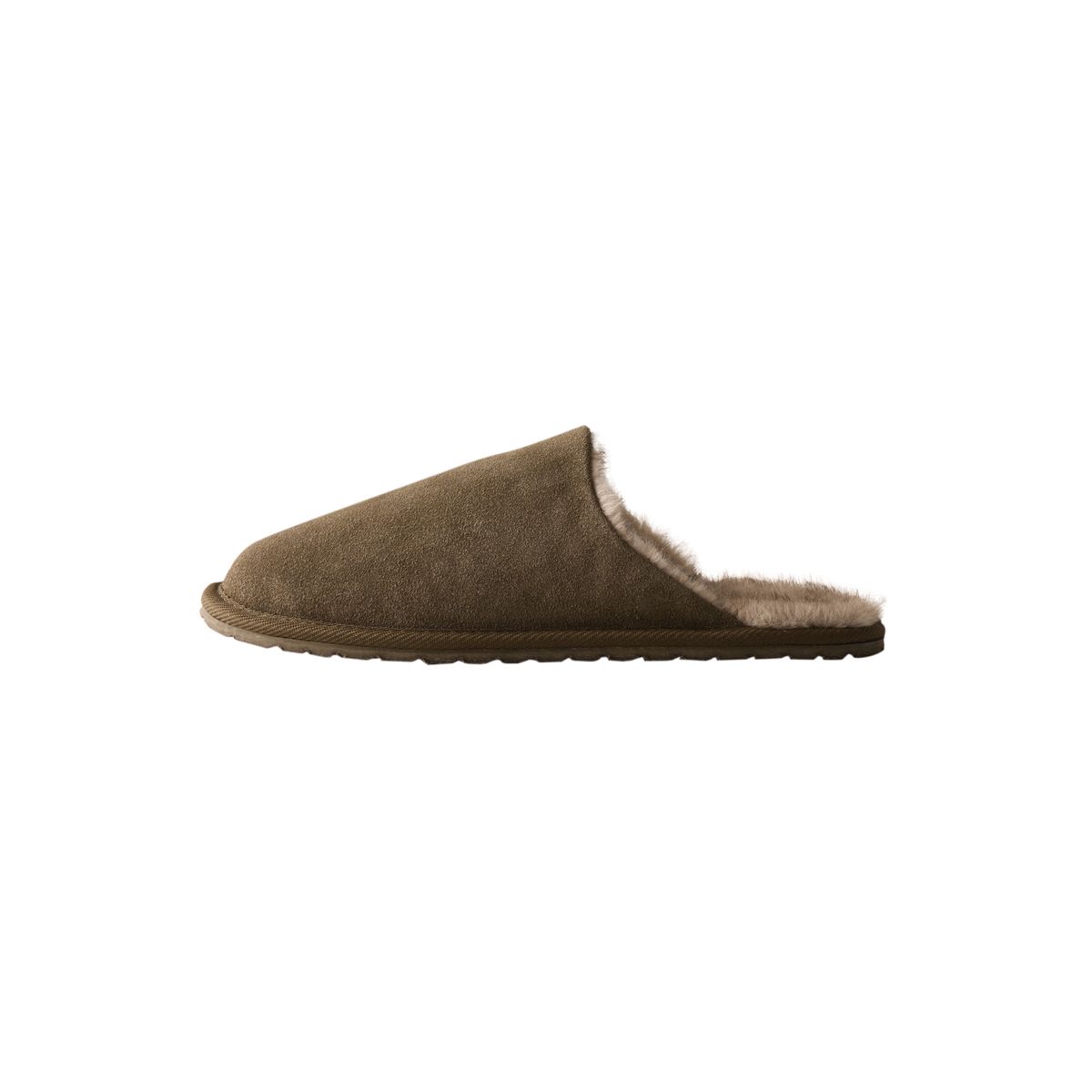 Chaussons mules fins en daim vert kaki, NEXT