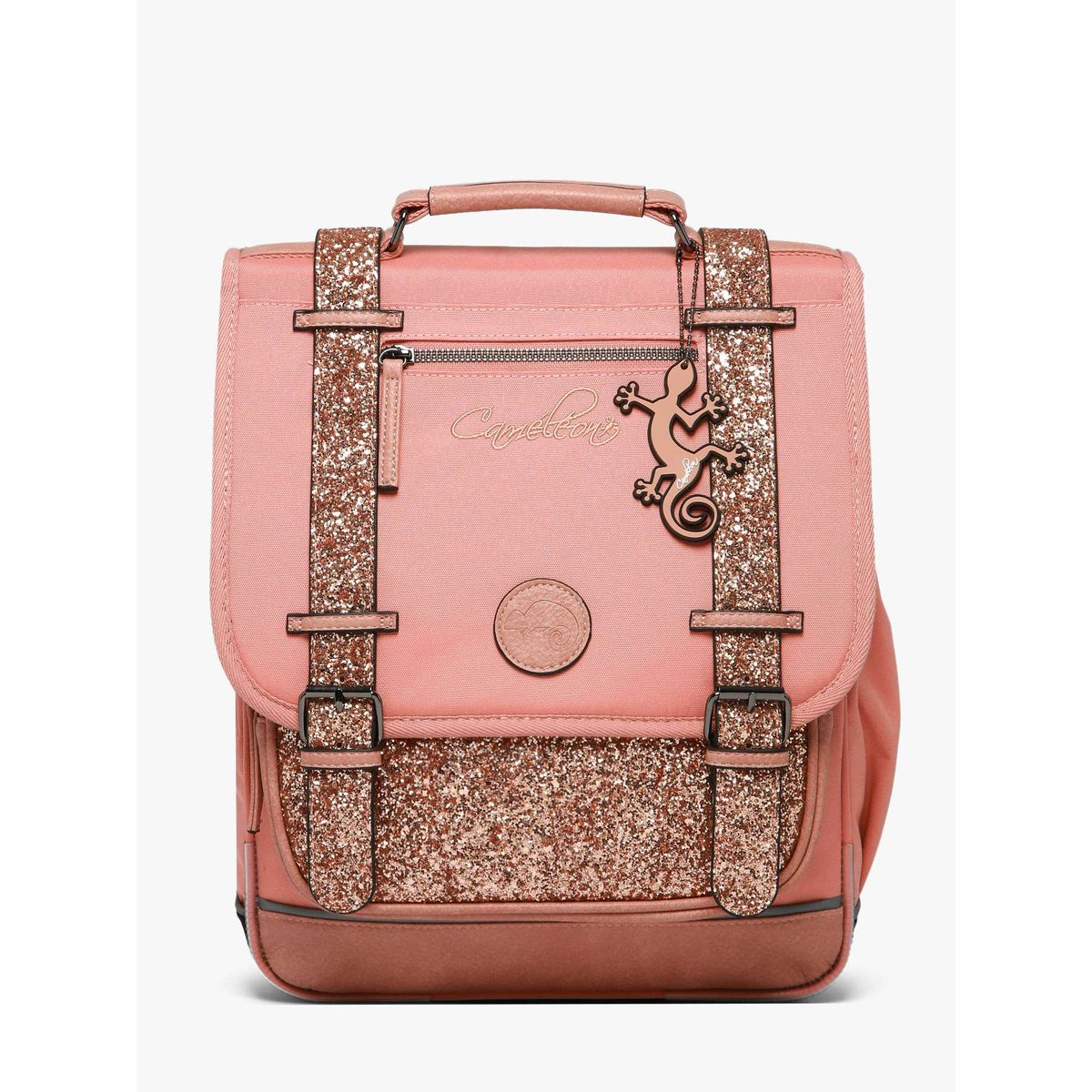 Sac à dos 2 compartiments glossy pink, CAMELEON