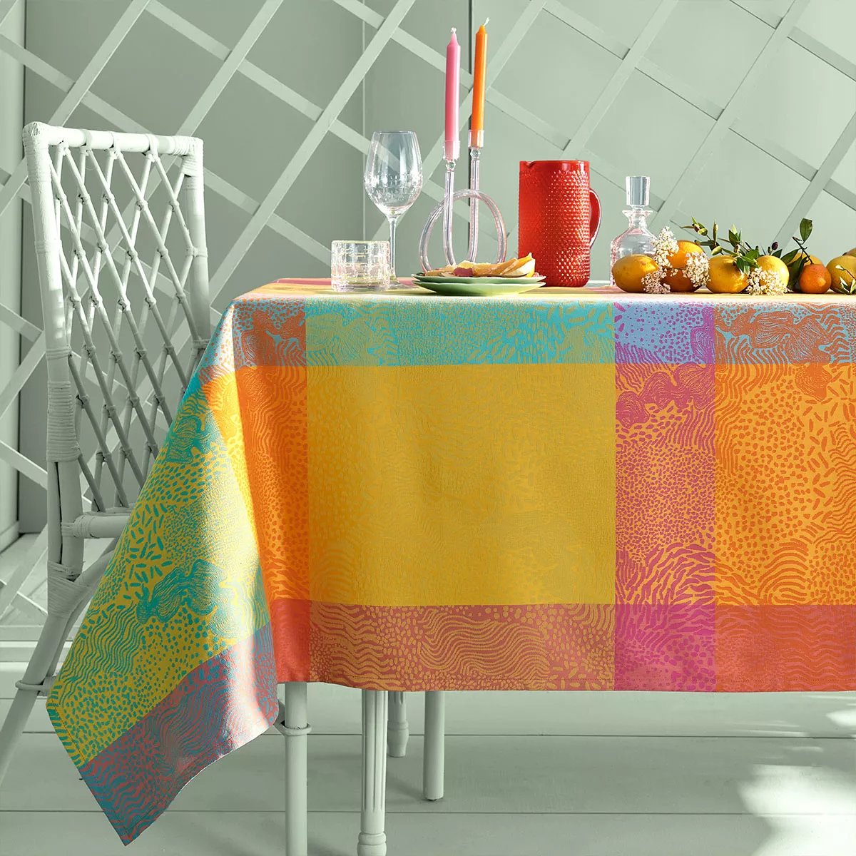 Nappe pur coton MILLE VAGUES exotique, GARNIER THIEBAUT