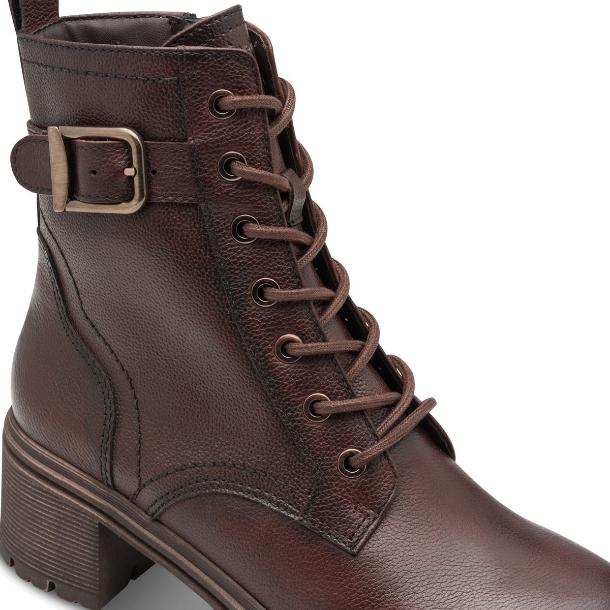 Bottines lacées à talons marron mocca, TAMARIS