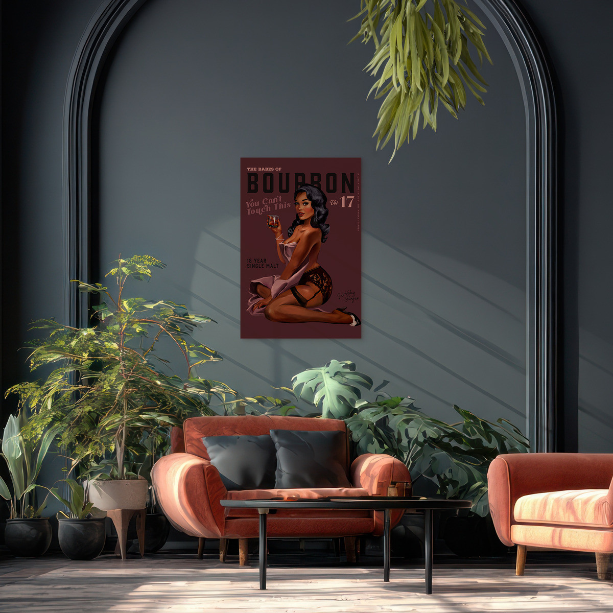 Tableau Sur Verre Synthétique Ambiance Bourbon Vintage COCKTAIL tableau en verre synthétique, CEANOTHE