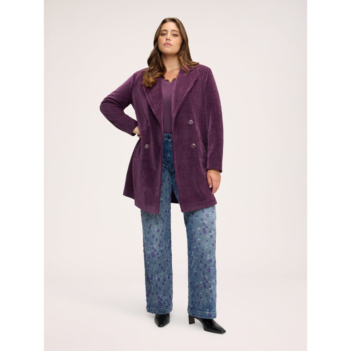 Manteau croisé violet, FIORELLA RUBINO