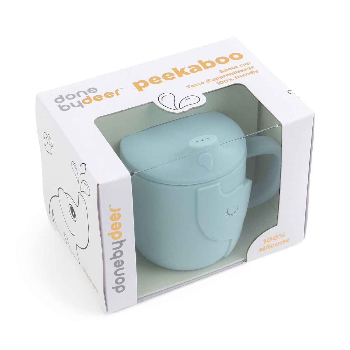 Tasse d'apprentissage Peekaboo bleu, DONE BY DEER
