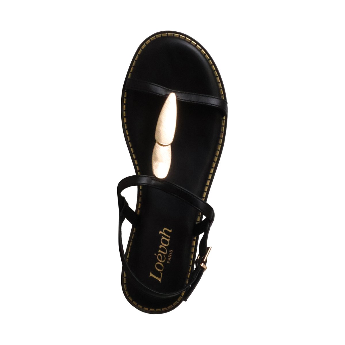 Sandales Plates à Brides Loevah Paris noir, ENZA NUCCI