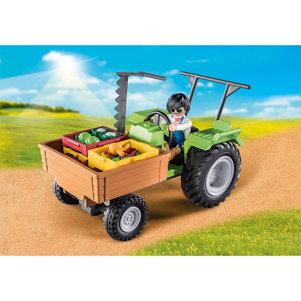 Tracteur avec remorque multicolore, PLAYMOBIL