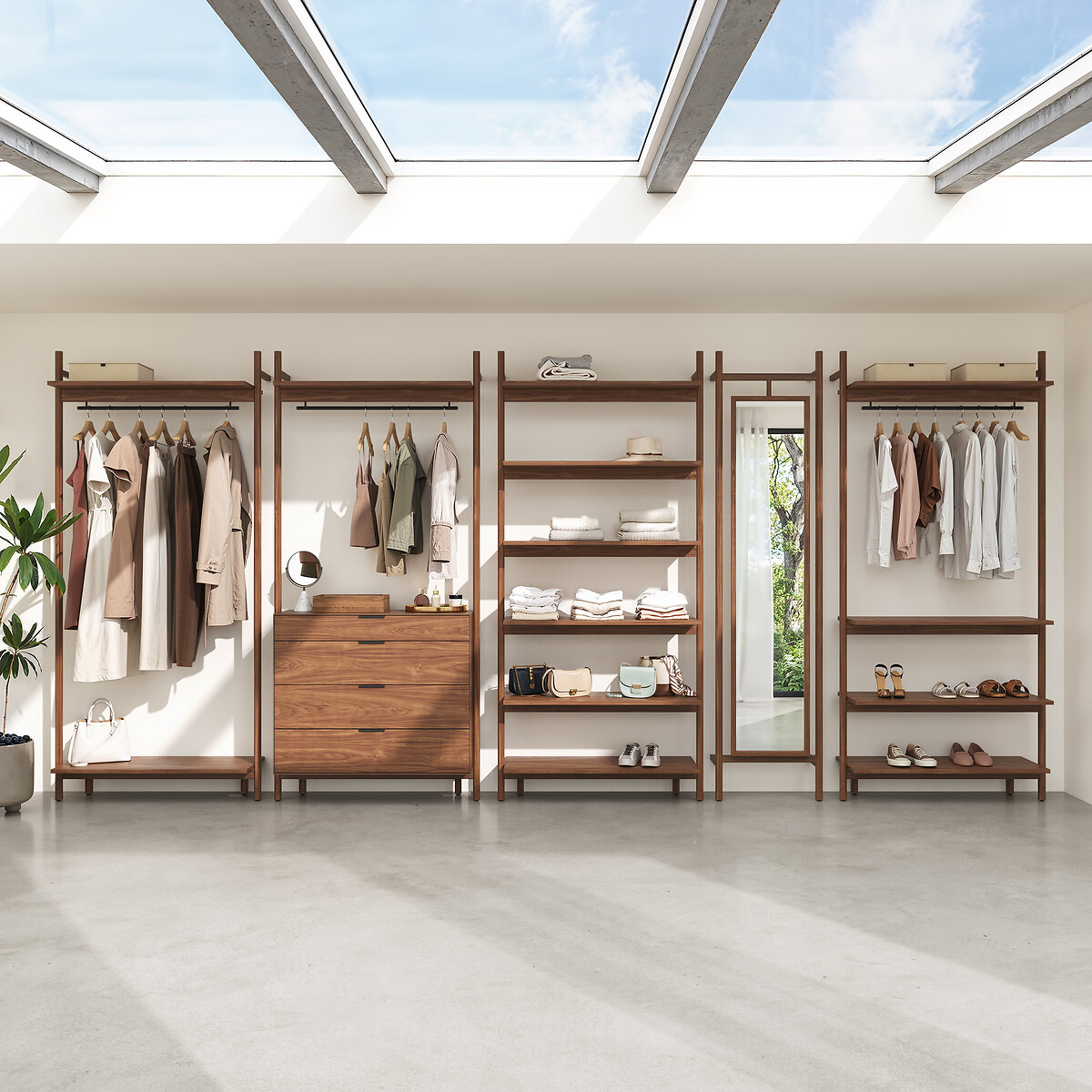 Penderie pour dressing, noyer et plaqué, Rory noyer, AM.PM