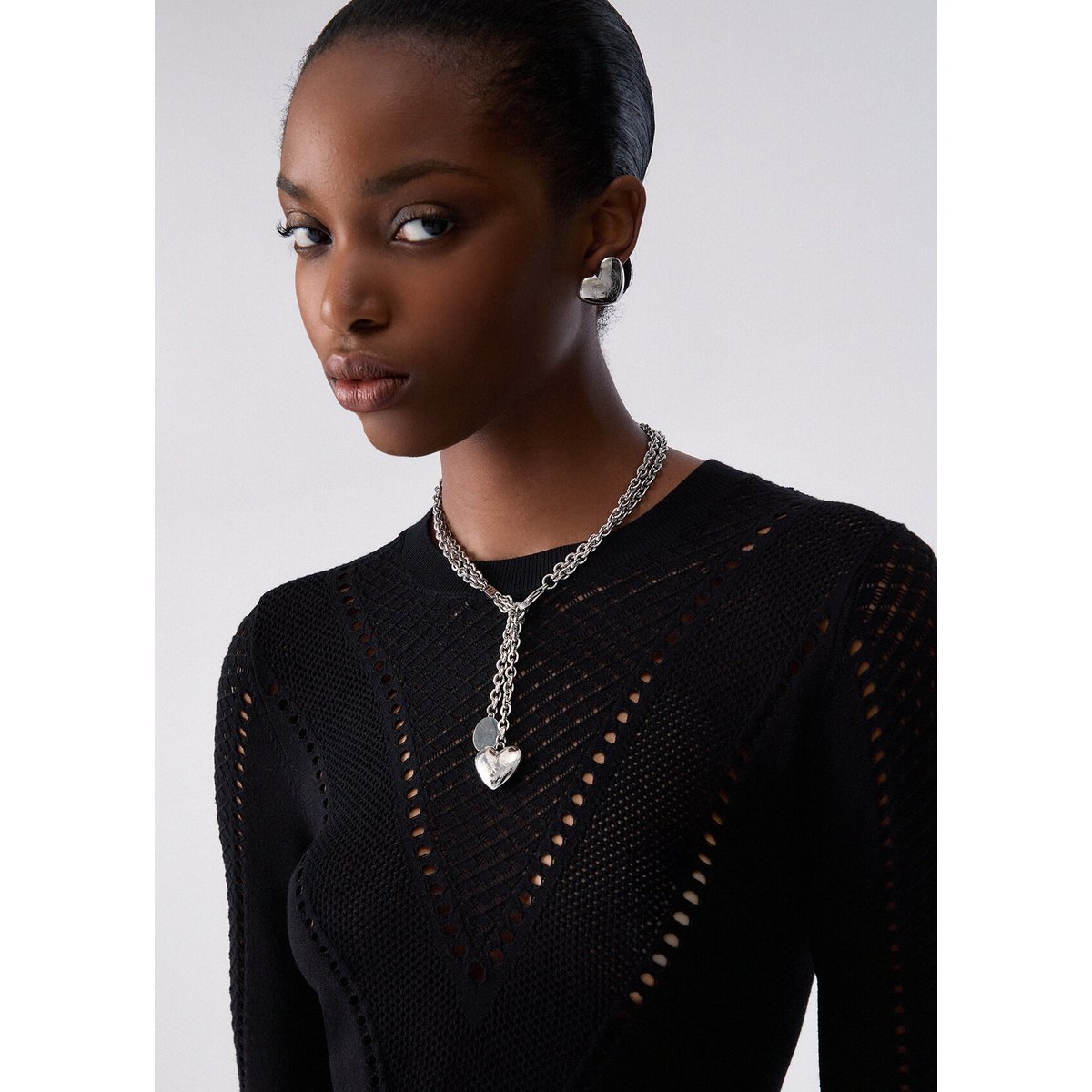 Robe midi en maille noir, LIU JO