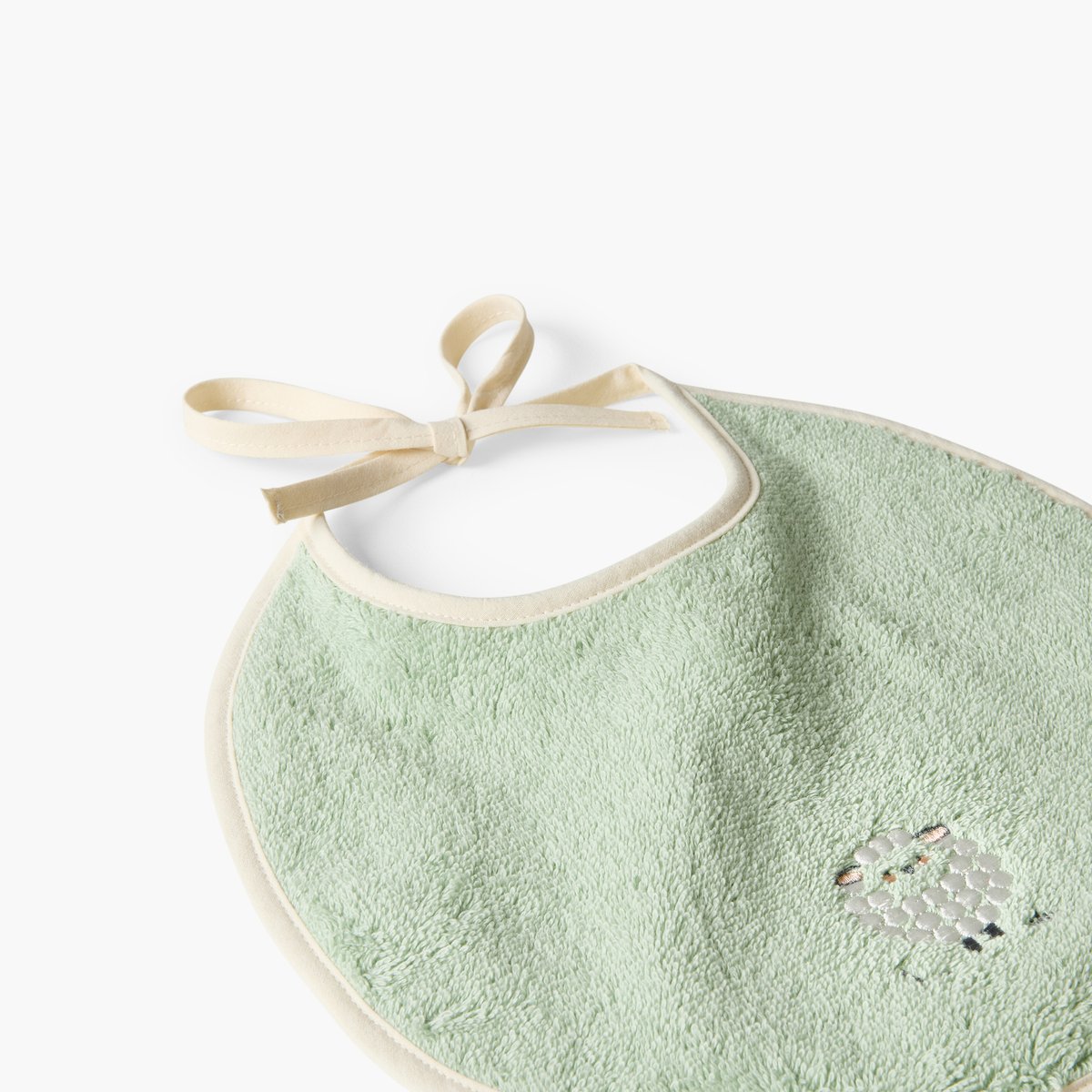 Mini bavoir coton bio BALADE amande, CARRE BLANC
