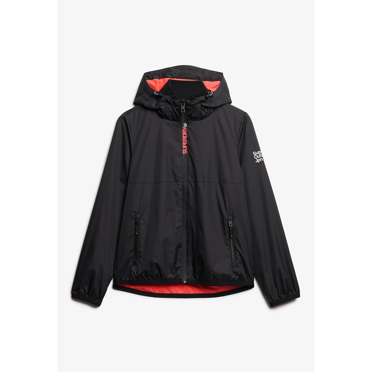 Veste à capuche et logo Windbreaker noir, SUPERDRY