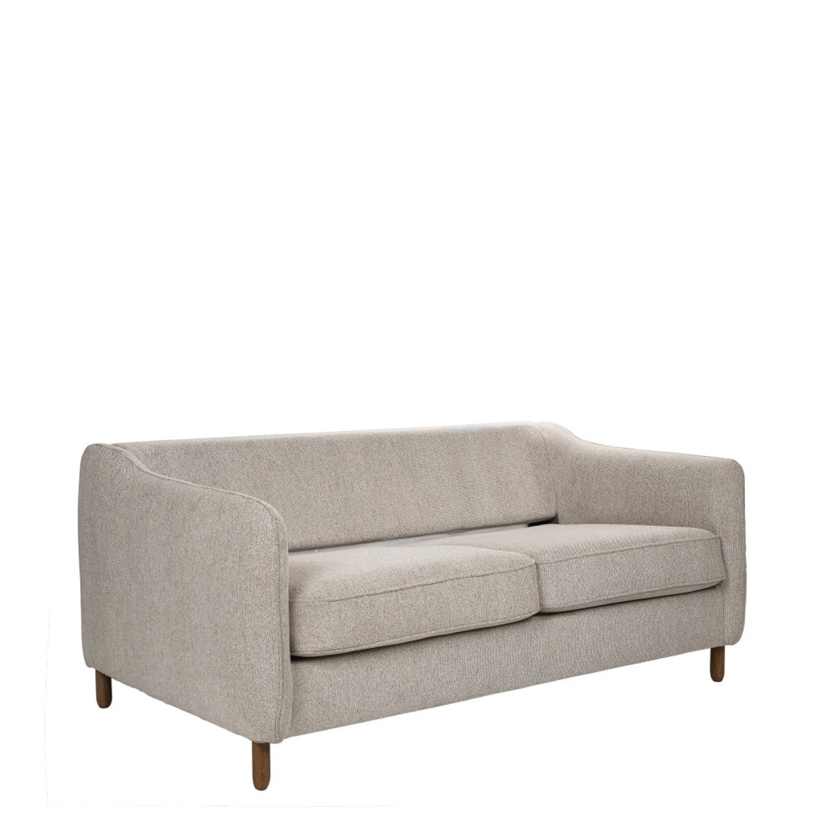 Canapé convertible express 3 places en tissu pieds bois foncé- VORNAY naturel chiné, DRAWER