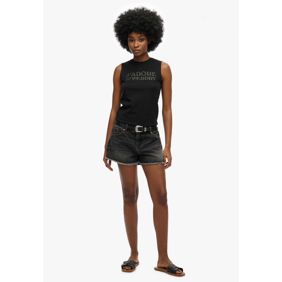 Débardeur ajusté Sport Luxe noir vulcan, SUPERDRY