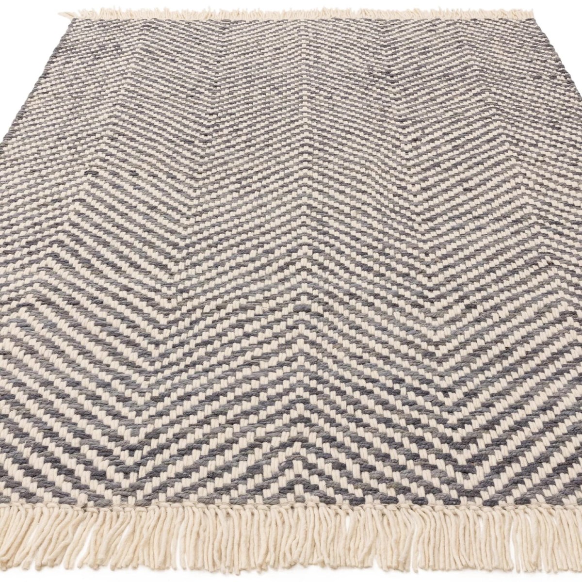 Tapis salon et chambre en jute et coton VIGA gris, NOVATREND