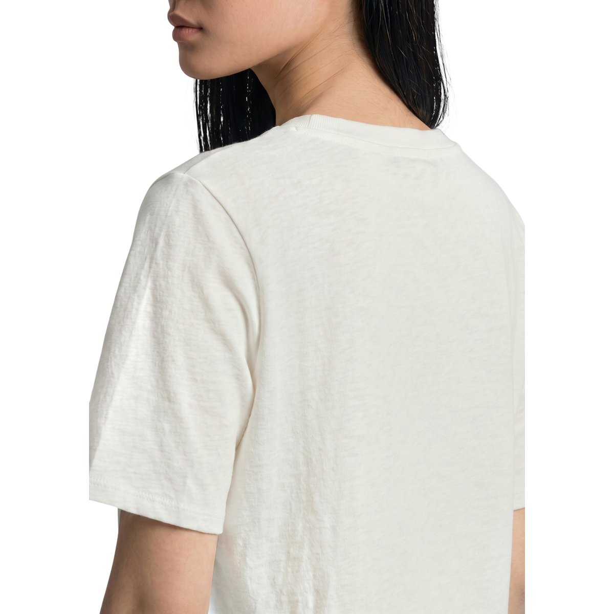 T-shirt en jersey slub loose en doux coton biologique blanc, MARC O’POLO DENIM