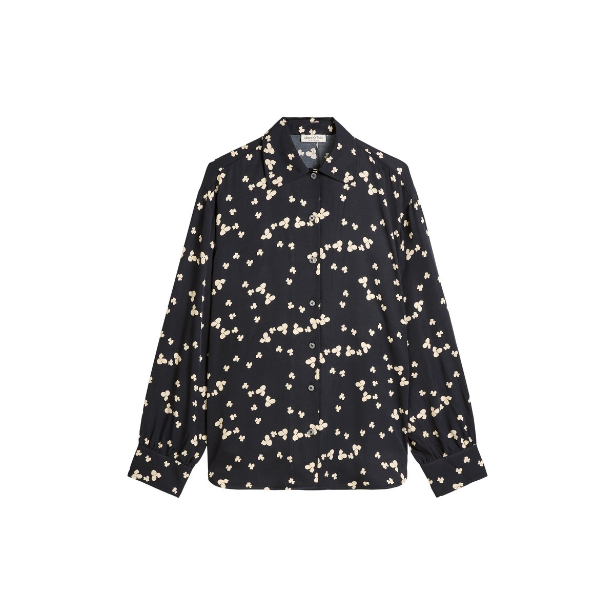 Blouse imprimée relaxed en LENZING™ ECOVERO™ bleu fooncé, MARC O'POLO