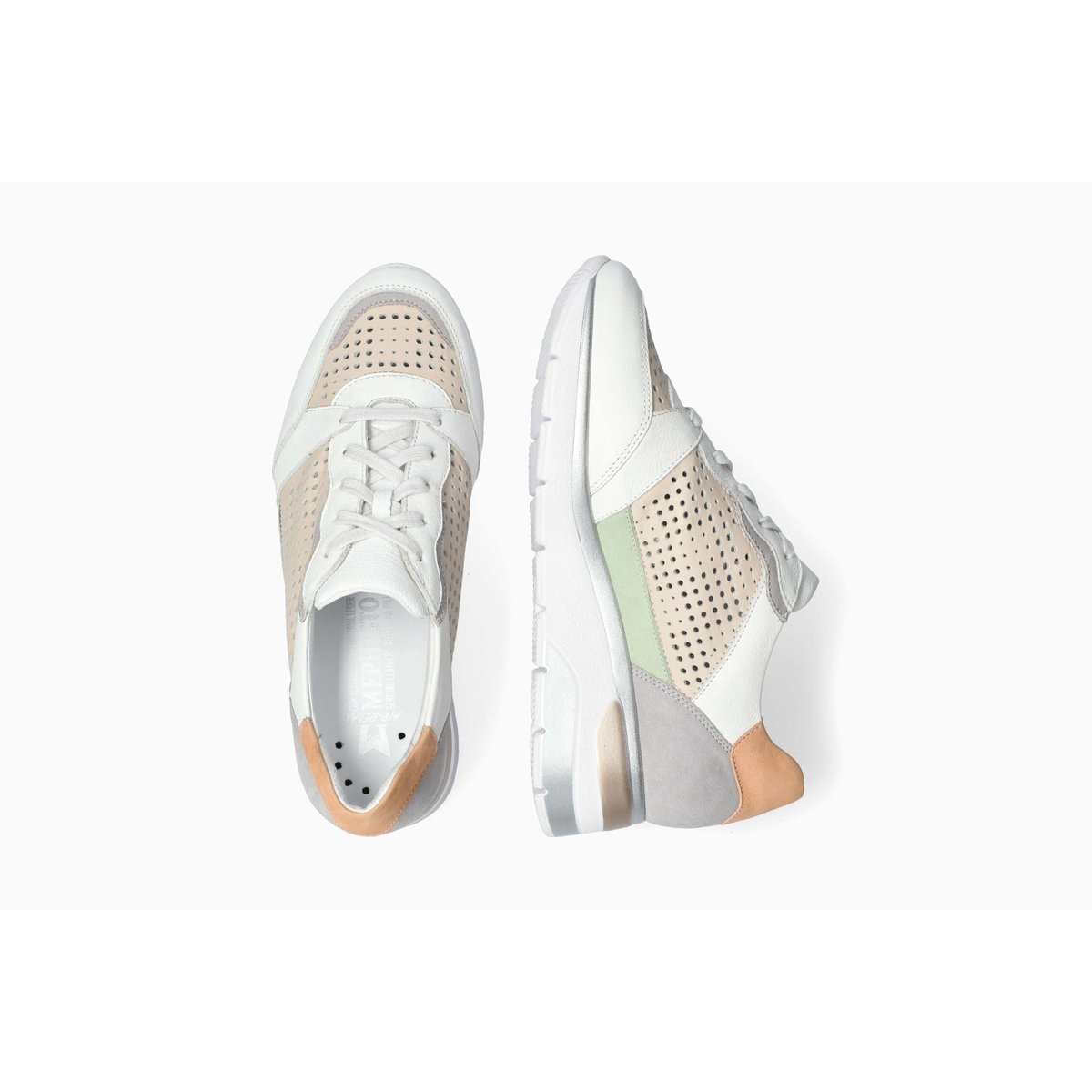 Baskets en cuir ELINE PERF blanc 5144, MEPHISTO