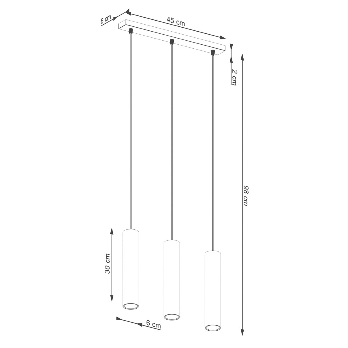 Suspension Acier Beige GU10 3 Lagos Line beige, EDEN