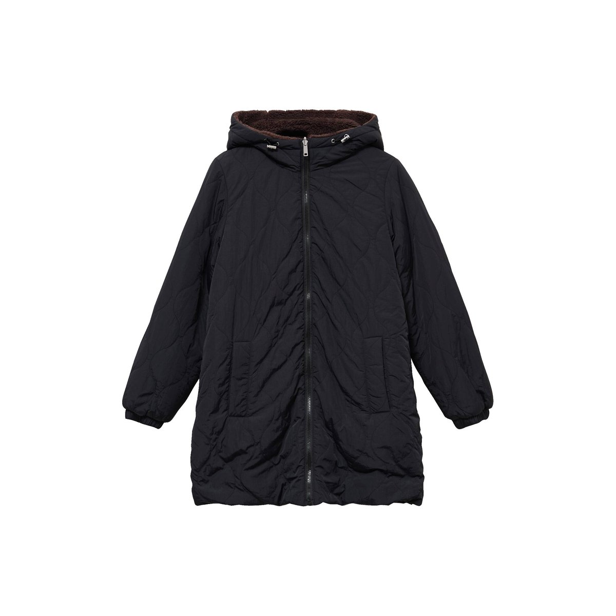 Parka réversible effet polaire noir, CACHE CACHE