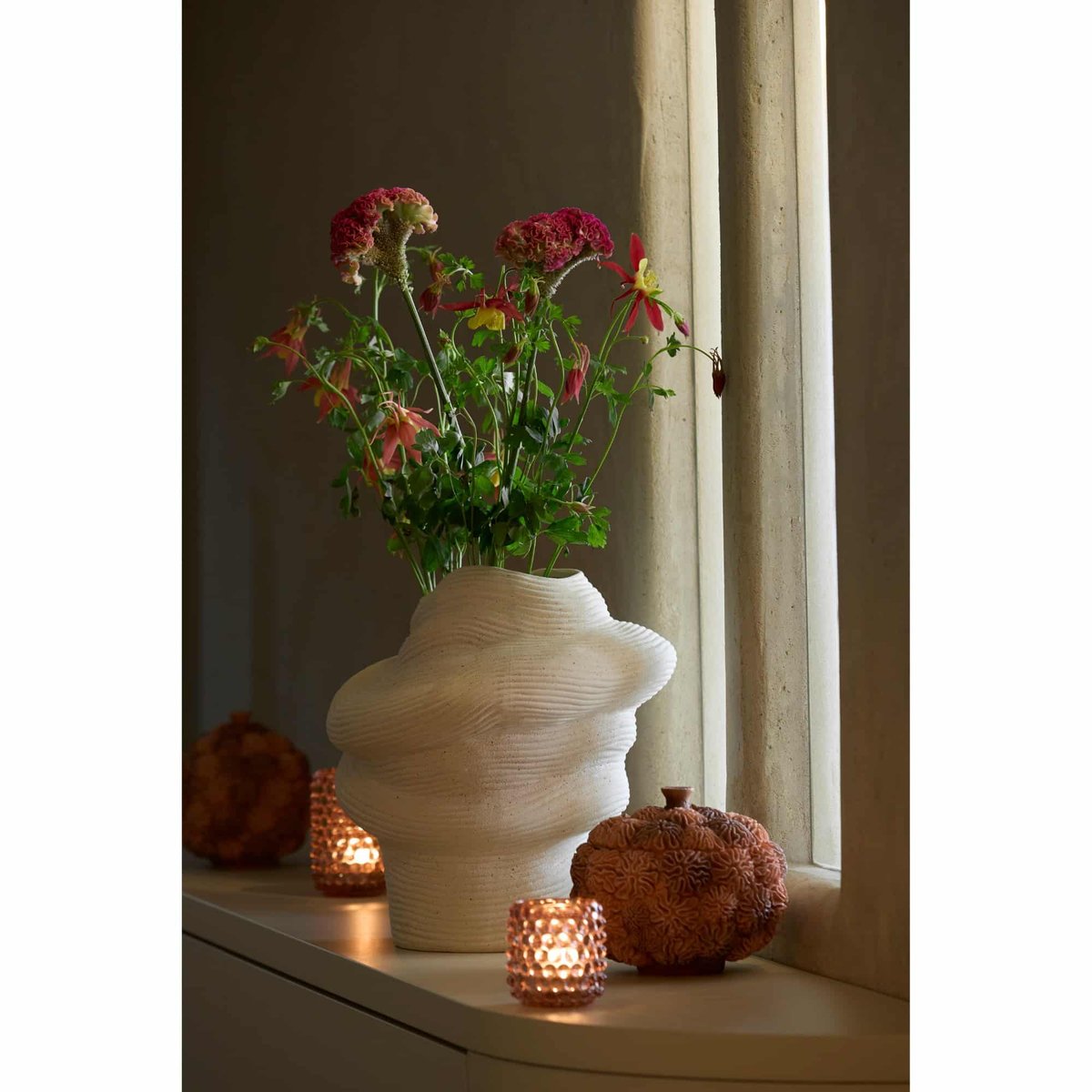 Vase Céramique LUZZ beige, LIGHT & LIVING 