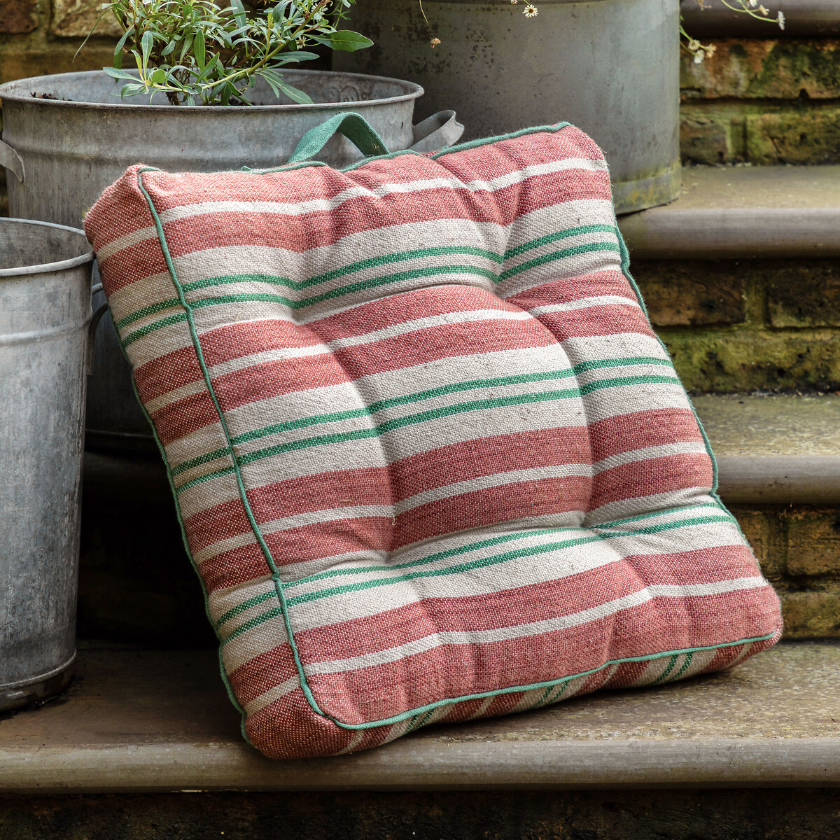 Soren Stripe Woven Floor Cushion apricot, SO'HOME