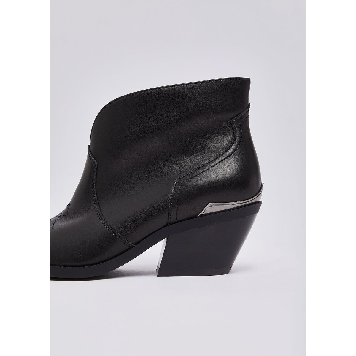 Bottines western en cuir noir, LIU JO