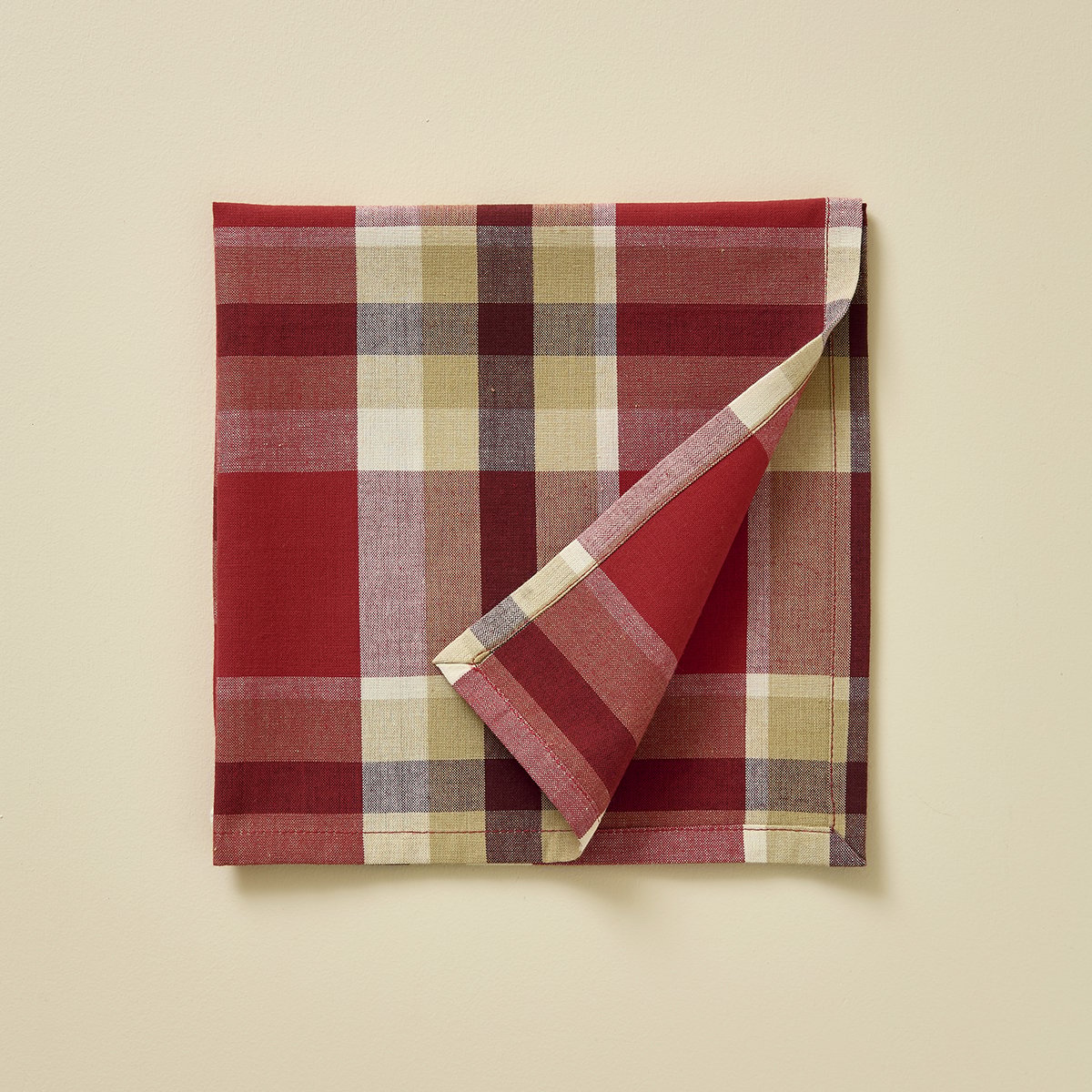 Serviette de table RDV AU SOMMET rouge, SYLVIE THIRIEZ