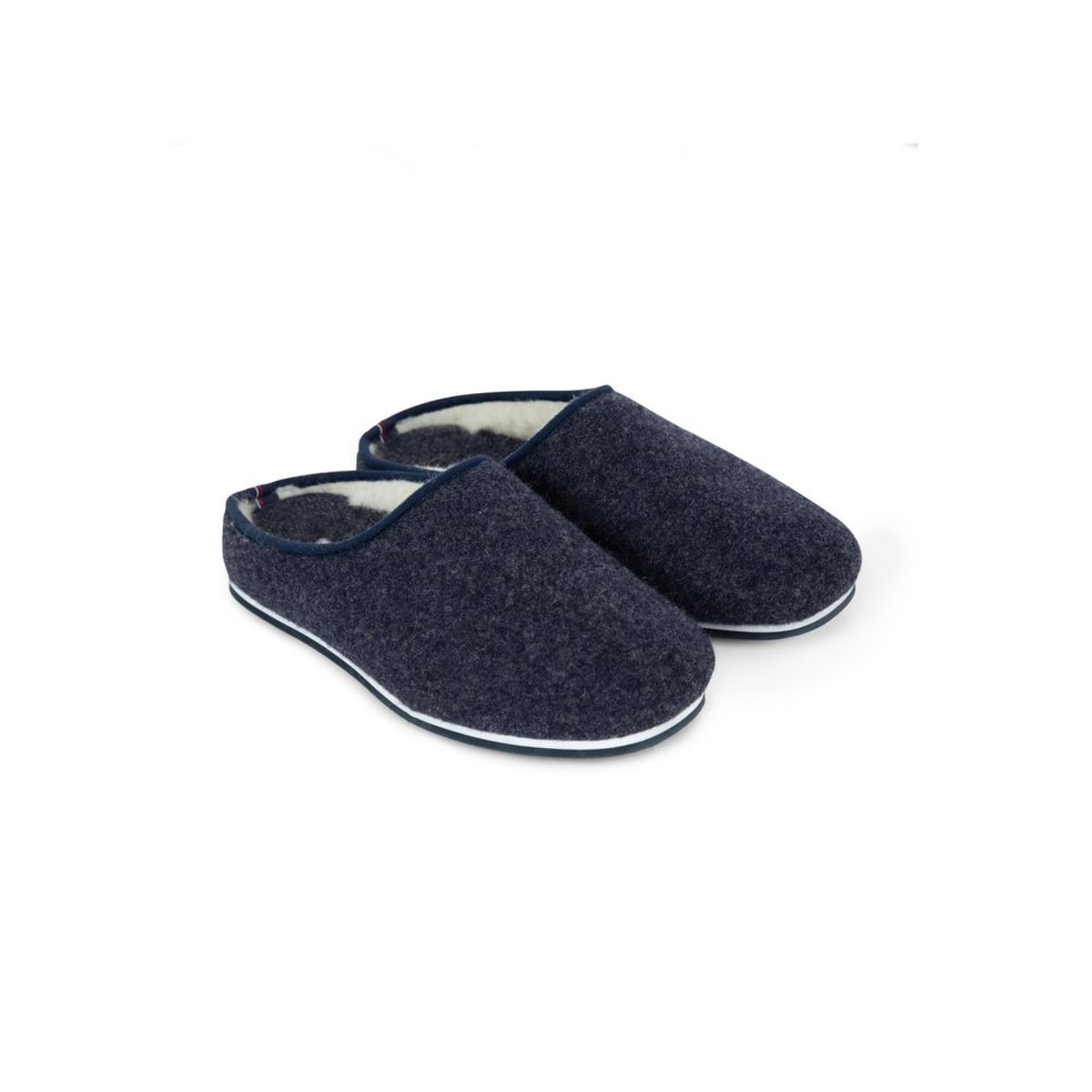 Chaussons d'intérieur en laine Claude bleu marine, LE SLIP FRANCAIS