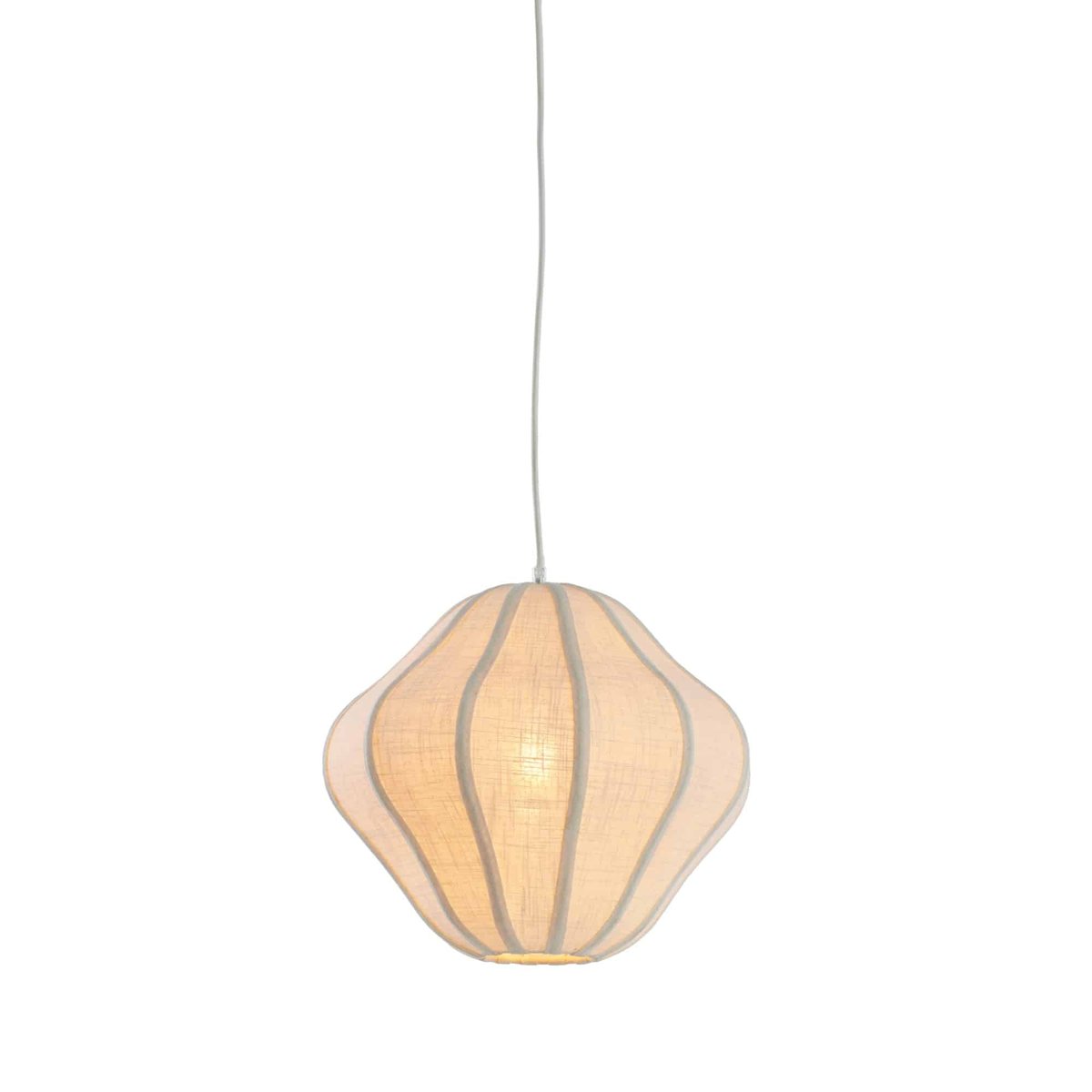 Lampe Suspendue Textiles SUKAU crème, LIGHT & LIVING 