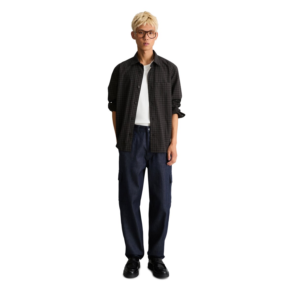 Chemise coupe classique en popeline de coton bio à carreaux bleu, MARC O’POLO DENIM