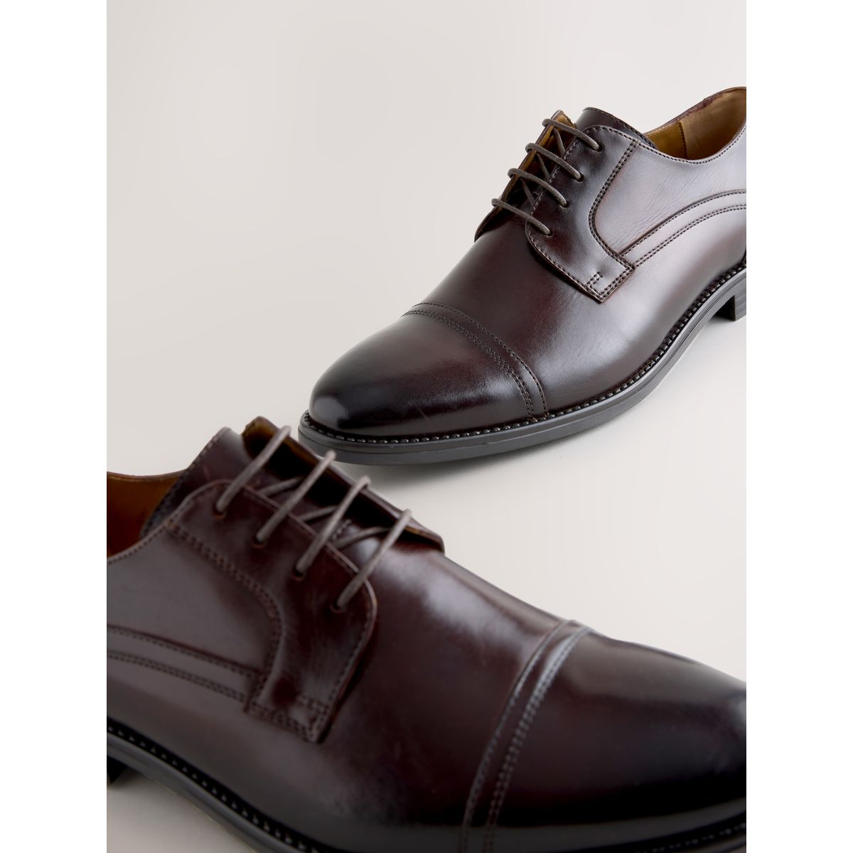 Chaussures derby à bout rapporté marron, NEXT
