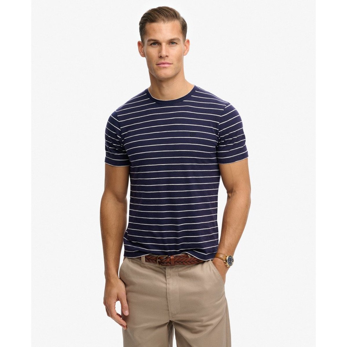 T-shirt Rayé Essential Classic rayé bleu marin, SUPERDRY