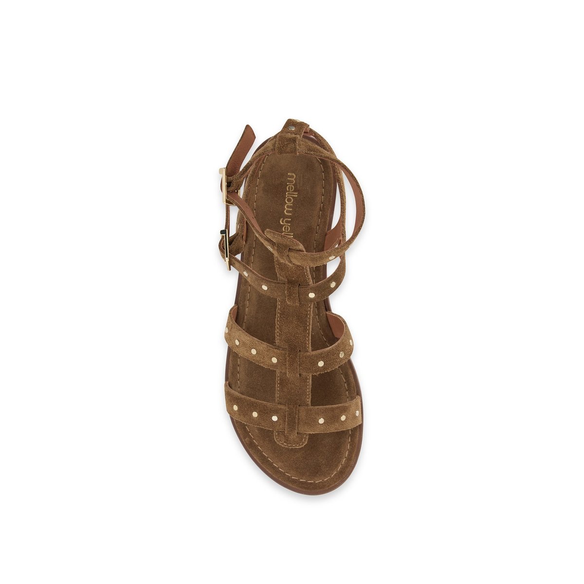 Sandale Plate en cuir CYNTHIA camel, MELLOW YELLOW