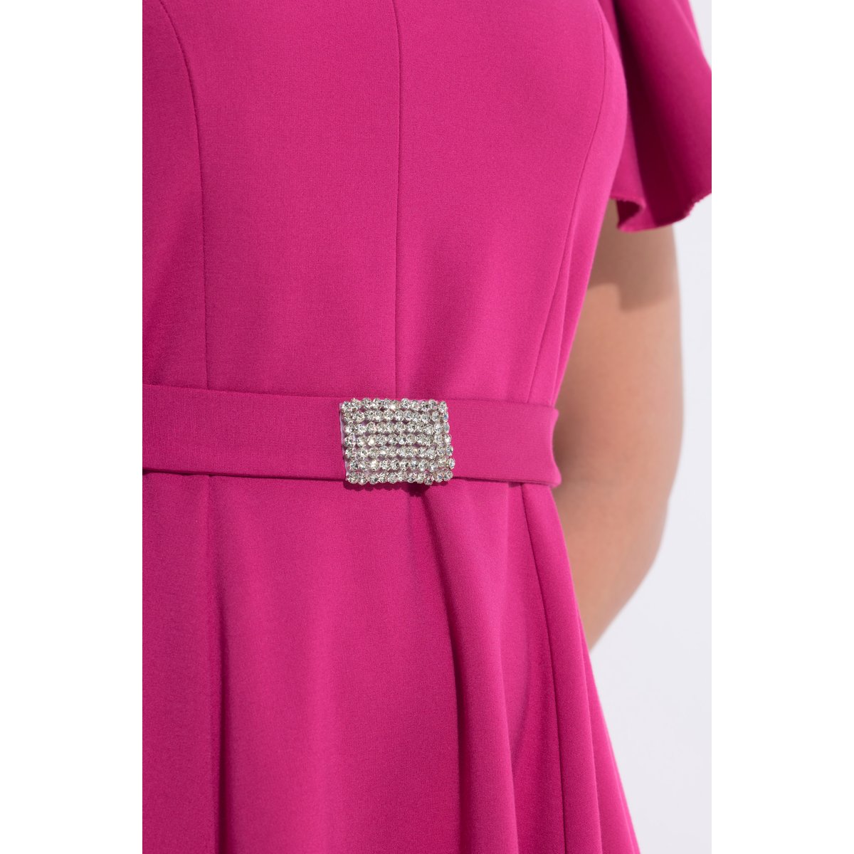 Robe de soirée longueur midi magenta, ULLA POPKEN