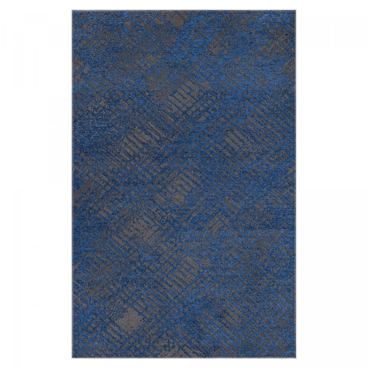 Tapis pour une chambre ou une entrée tissé motif faux uni TEREMINDE bleu, gris, UN AMOUR DE TAPIS