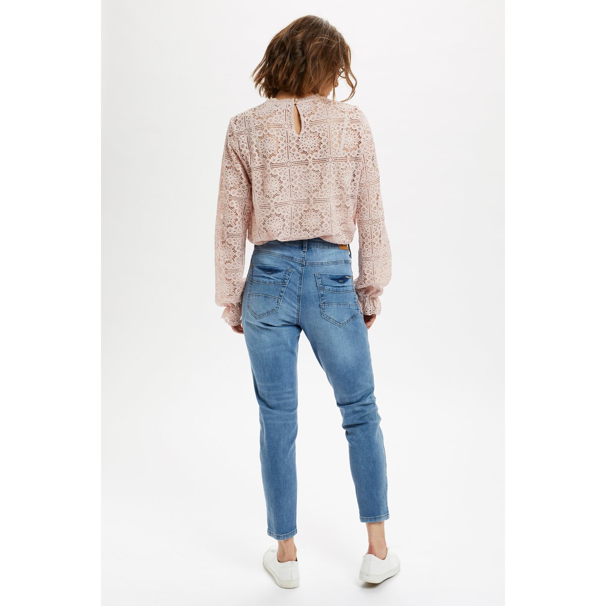 Long sleeved blouse rose burnished lilac, CREAM