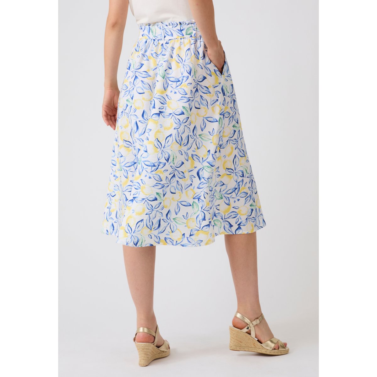 Jupe Climatyl boutonnée blanc imp., DAMART