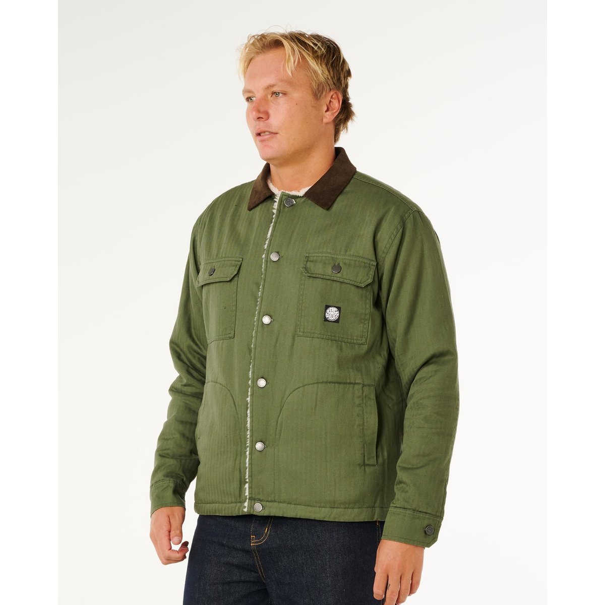 Veste PREMIUM SURF Sherpa olive foncé, RIP CURL