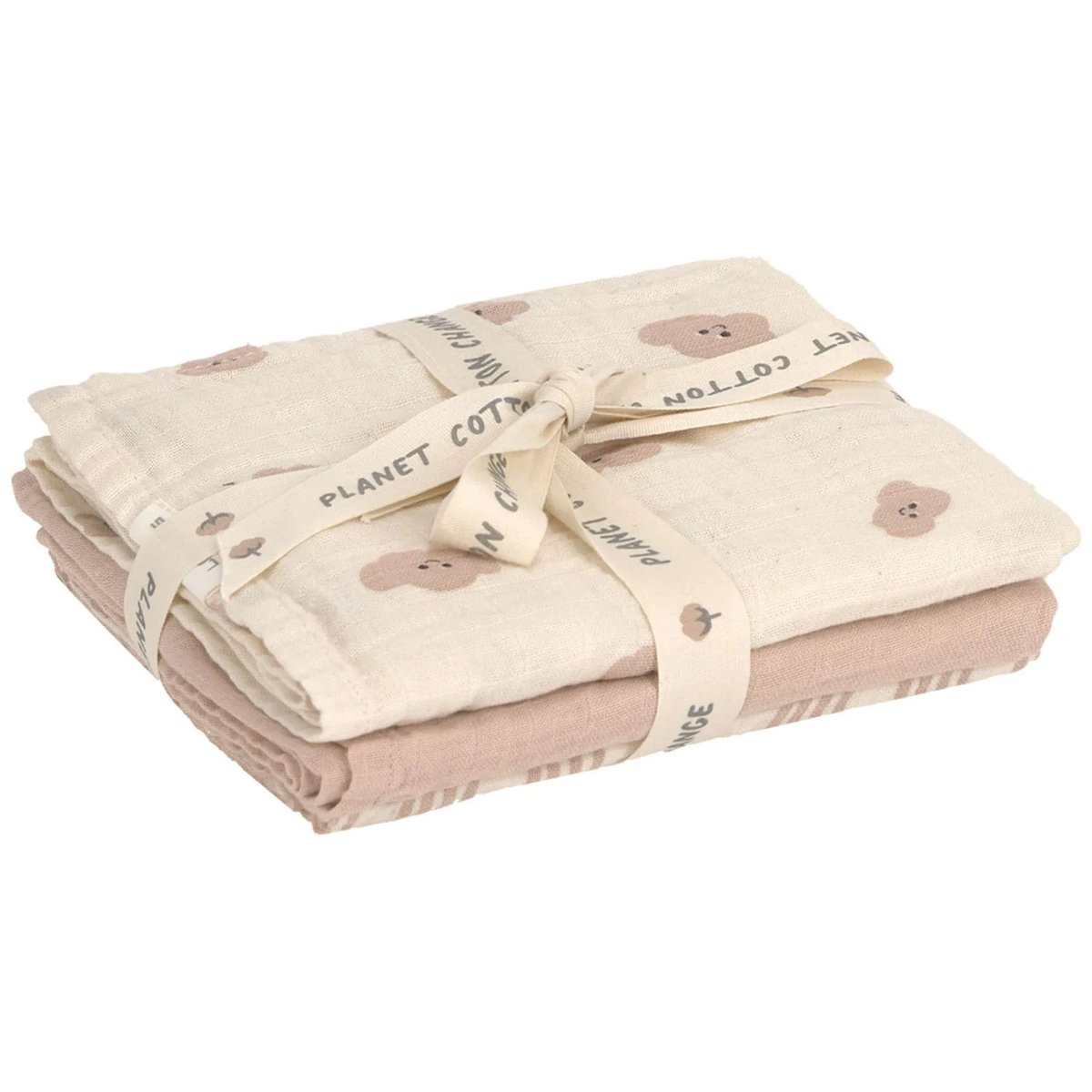 Lot de 3 langes marron, blanc, LASSIG